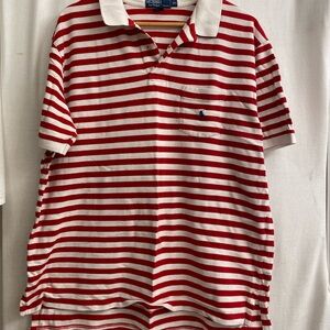 Striped Red and White Kids Polo Shirt